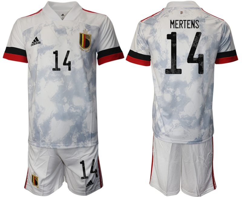 Men 2021 European Cup Belgium away white #14 Soccer Jersey